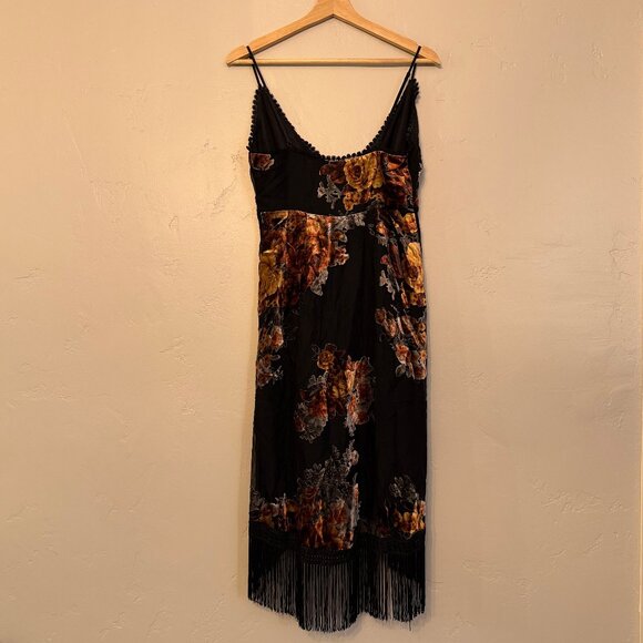 Forever21 Floral Velvet Burnout Dress Size Small - Picture 2 of 6